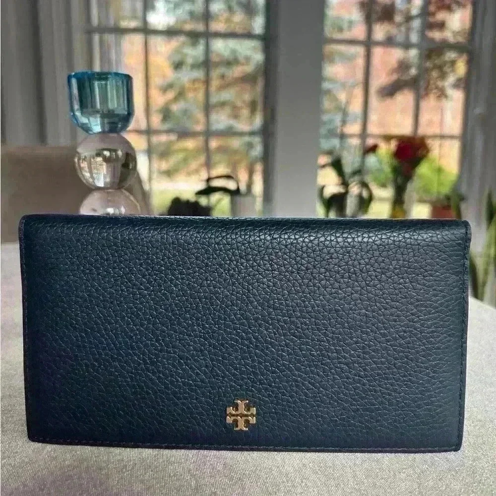 NWT Tory Burch Long Slim Navy Zippy Wallet - Picture 4 of 9